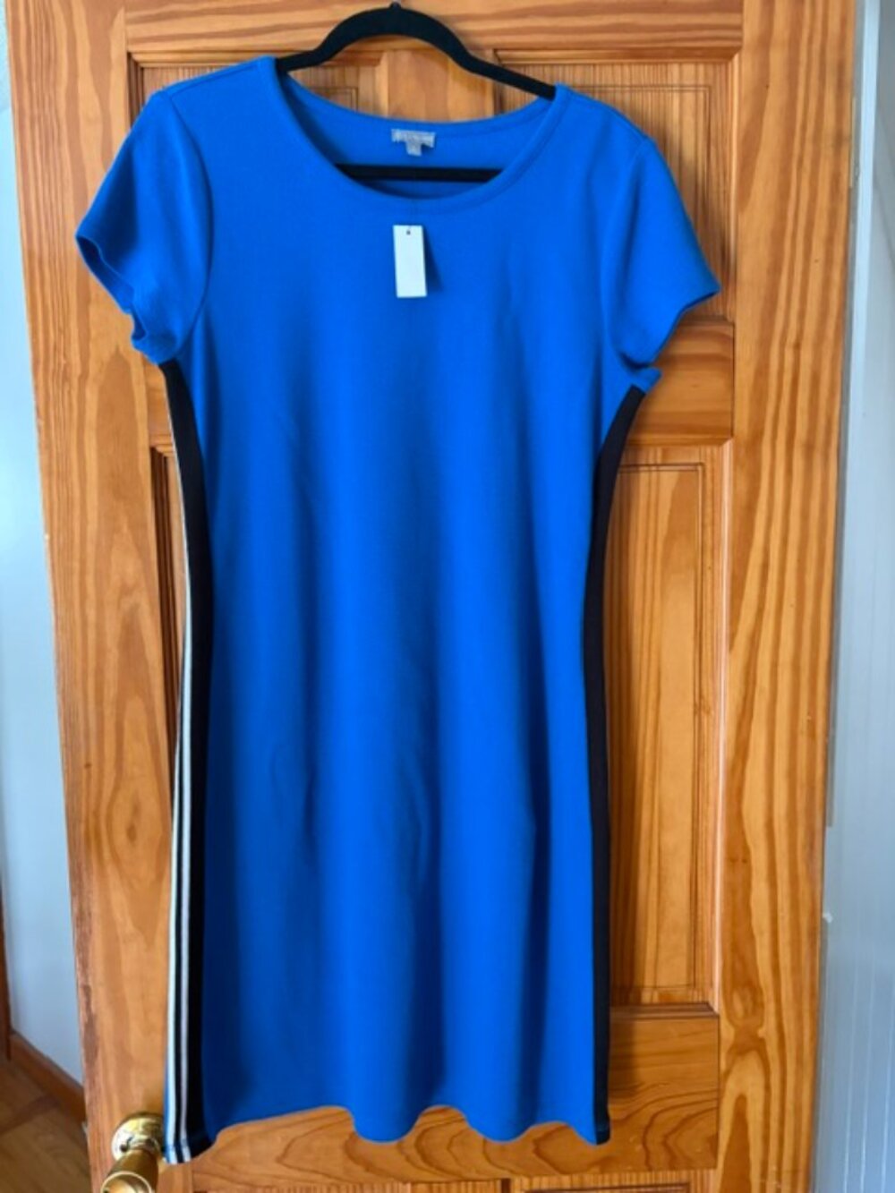 Talbots Blue Dress with Side Stripes Size M NWT